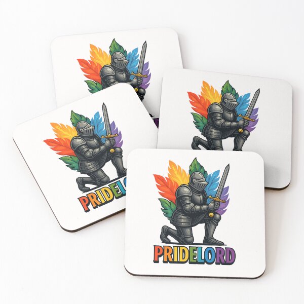 Item preview, Pridelord Kneeling Knight with Rainbow Feathers designed and sold by Places On Earth.