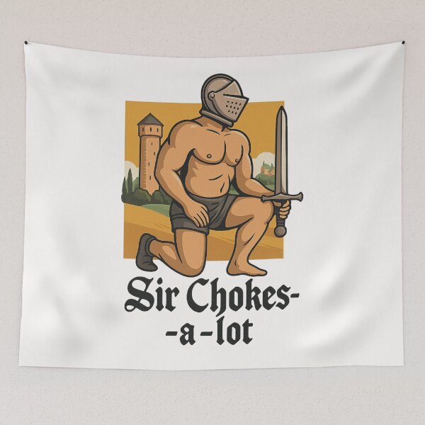 Item preview, Sir Chokes-a-Lot Funny Medieval Pun Art designed and sold by Places On Earth.