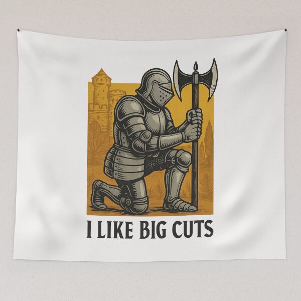 Item preview, I Like Big Cuts Funny Axe Knight  designed and sold by Places On Earth.