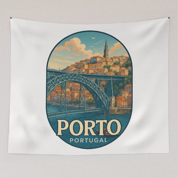 Item preview, Dom Luís I Bridge and Historic Porto Portugal designed and sold by Places On Earth.