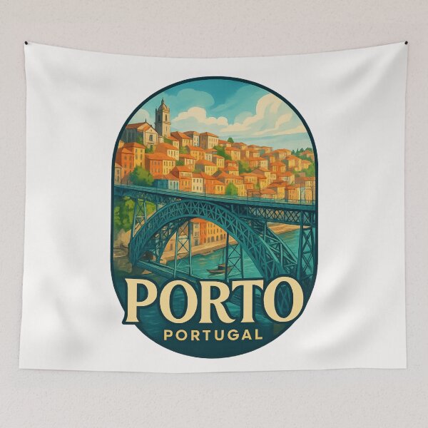 Item preview, Sunset Over Porto and Dom Luís I Bridge Portugal designed and sold by Places On Earth.