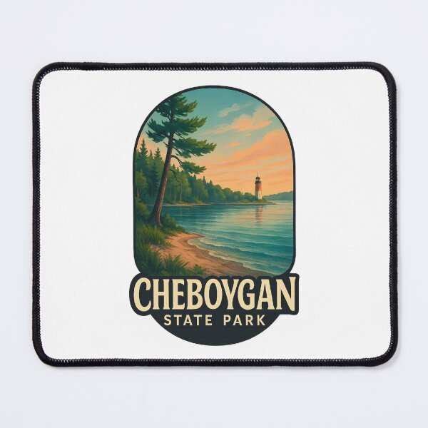 Item preview, Lighthouse View from Cheboygan State Park Michigan designed and sold by Places On Earth.