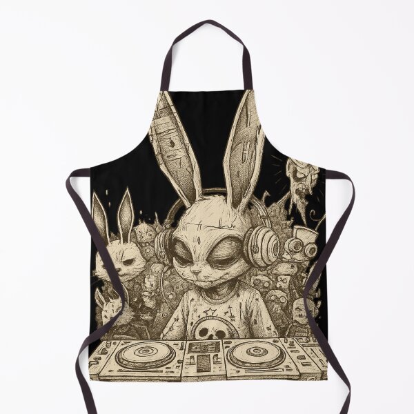 Item preview, Cyberpunk DJ Rabbit – Dark Gothic Bunny Music Art designed and sold by Neon Nightmare.