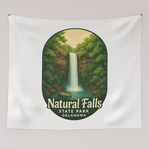 Item preview, Waterfall Basin at Natural Falls State Park Oklahoma designed and sold by Places On Earth.