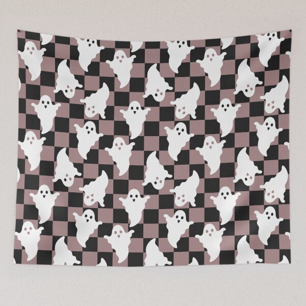 Item preview, Checkered Halloween Ghost Pattern designed and sold by Julza Art.