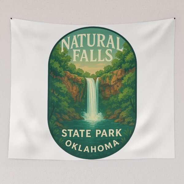 Item preview, Cascading Falls at Natural Falls State Park Oklahoma designed and sold by Places On Earth.