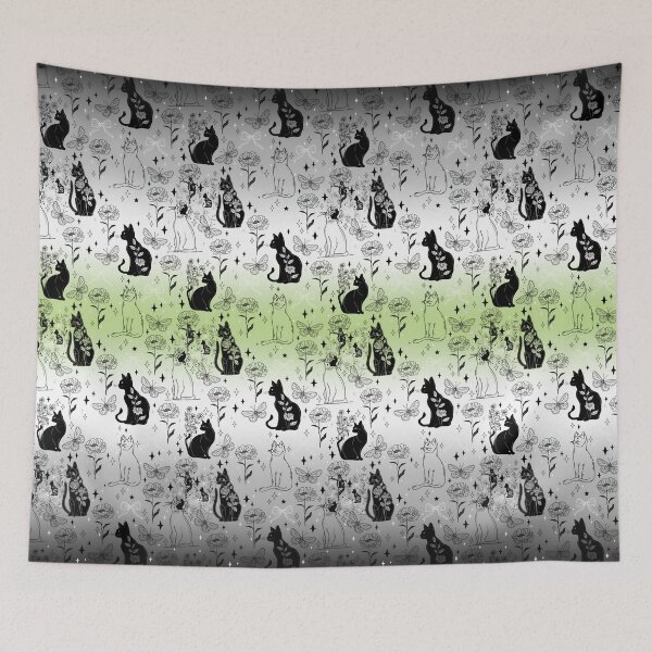 Item preview, Agender Pride Black Cat Witchy Magic Design designed and sold by Travelslightly.