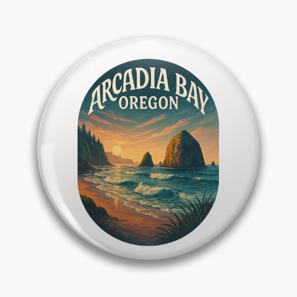 Item preview, Arcadia Bay Shoreline and Haystack Rock Oregon designed and sold by Places On Earth.