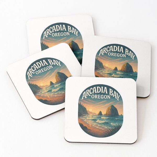 Item preview, Arcadia Bay Shoreline and Haystack Rock Oregon designed and sold by Places On Earth.