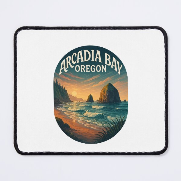 Item preview, Arcadia Bay Shoreline and Haystack Rock Oregon designed and sold by Places On Earth.