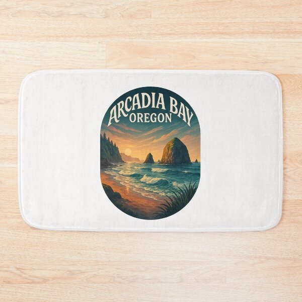 Item preview, Arcadia Bay Shoreline and Haystack Rock Oregon designed and sold by Places On Earth.
