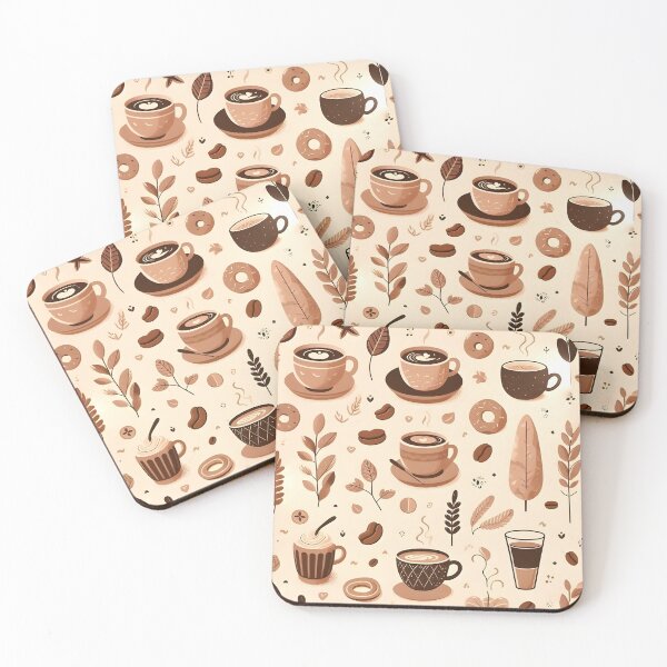 Item preview, Minimalist Coffee Pattern wallpaper background designed and sold by DreamagineArtDesign.