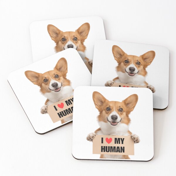 Item preview, Cute Corgi with Signboard I love my Human  designed and sold by LazyOwlStore.