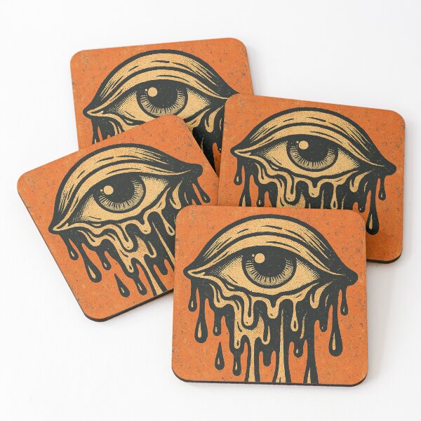 Item preview, Melting Eye Illustration on Grunge Orange Texture designed and sold by weirdfishes123.