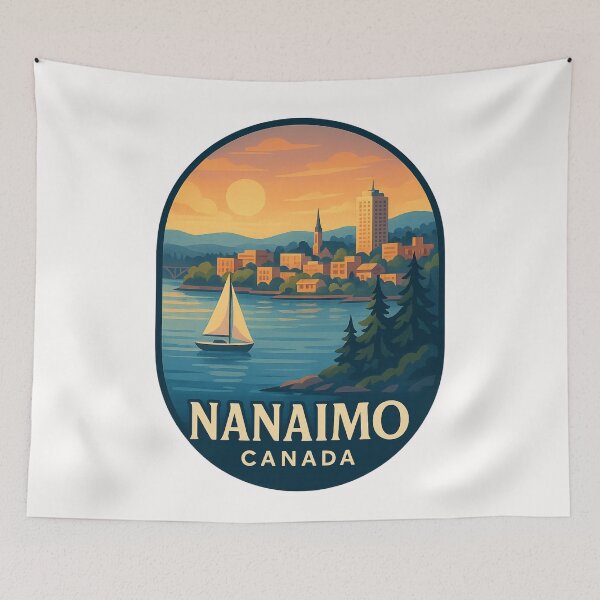 Item preview, Nanaimo Cityscape with Sailboat – Vancouver Island Sunset designed and sold by Places On Earth.