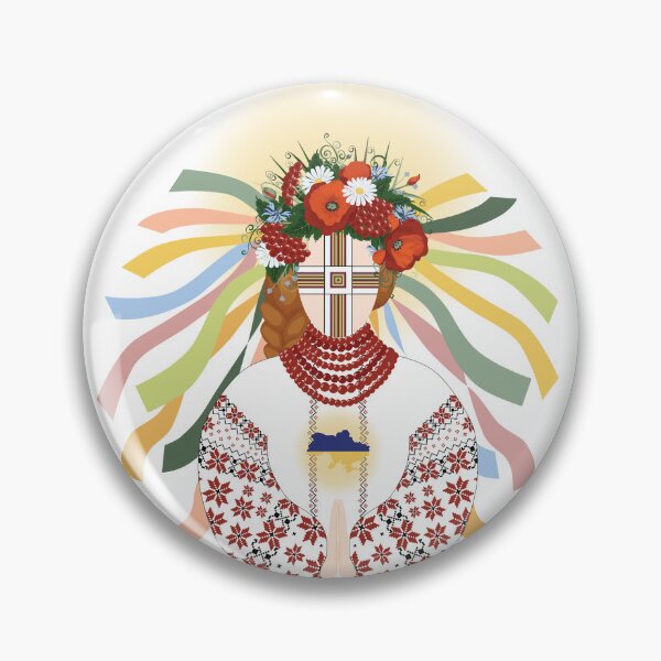 Item preview, Motanka Doll prays for Ukraine wearing an embroidered dress and a wreath of wild flowers. Traditional Ukrainian amulet	 designed and sold by KosaUA.