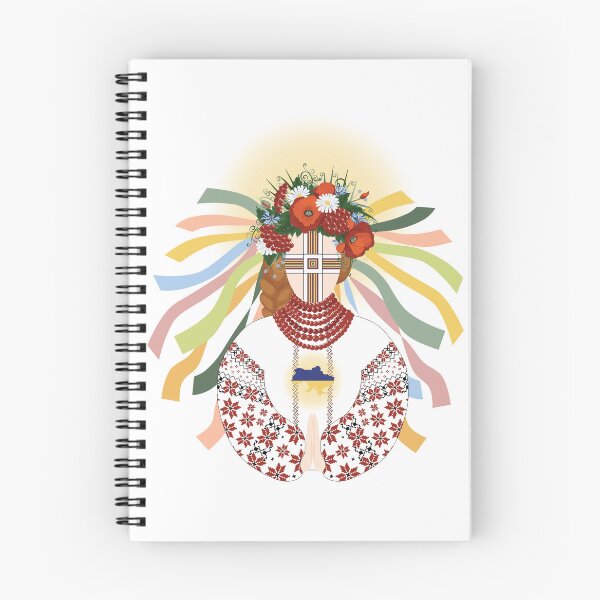Item preview, Motanka Doll prays for Ukraine wearing an embroidered dress and a wreath of wild flowers. Traditional Ukrainian amulet	 designed and sold by KosaUA.
