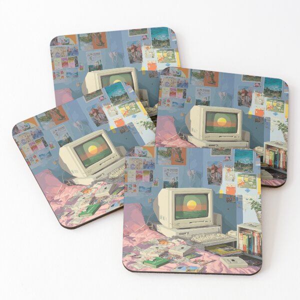 Item preview, Retro 90s Bedroom with Vintage PC designed and sold by kotjapuhouse.