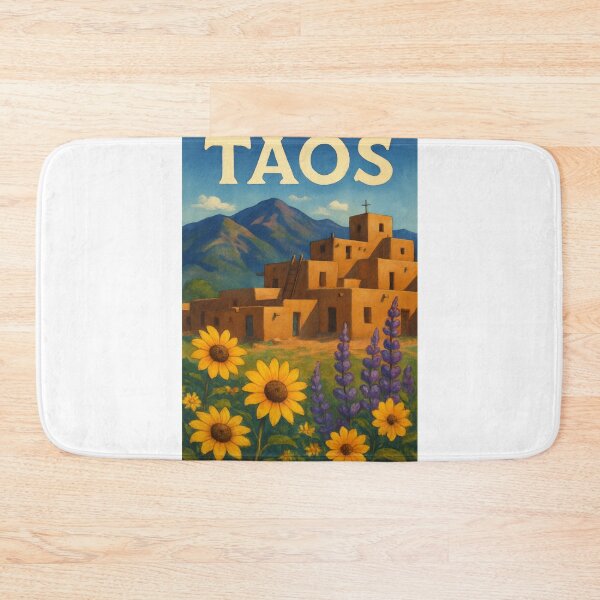 Item preview, Taos Pueblo and Wildflowers – New Mexico Heritage designed and sold by Aryabek.