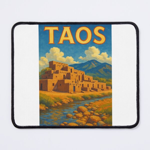 Item preview, Taos Adobe by the River – Sangre de Cristo Mountain Scene designed and sold by Aryabek.