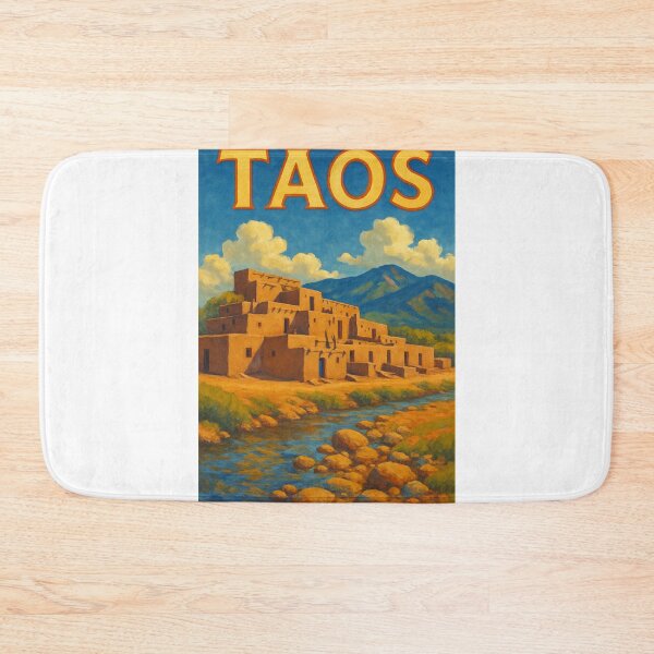 Item preview, Taos Adobe by the River – Sangre de Cristo Mountain Scene designed and sold by Aryabek.