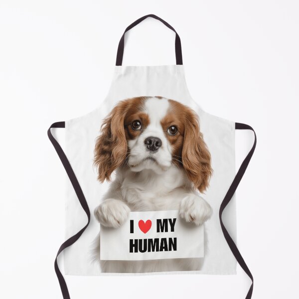 Item preview, Cute Cavalier King Charles Spaniel with Signboard I love my Human  designed and sold by LazyOwlStore.