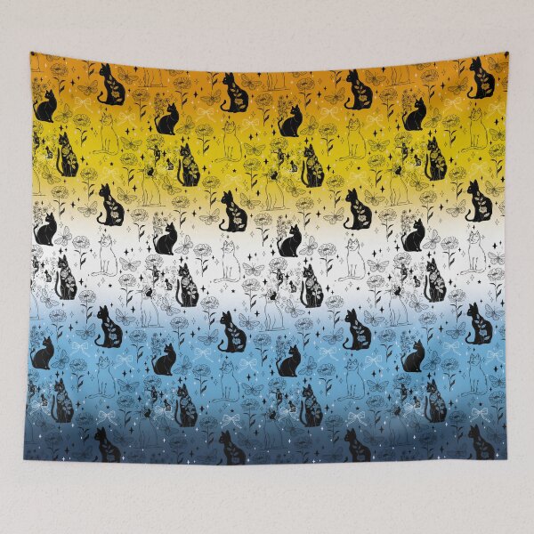 Item preview, AroAce Pride Black Cat Witchy Magic Design designed and sold by Travelslightly.