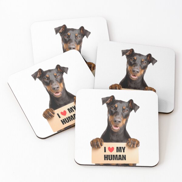 Item preview, Cute Doberman Pinscher with Signboard I love my Human  designed and sold by LazyOwlStore.