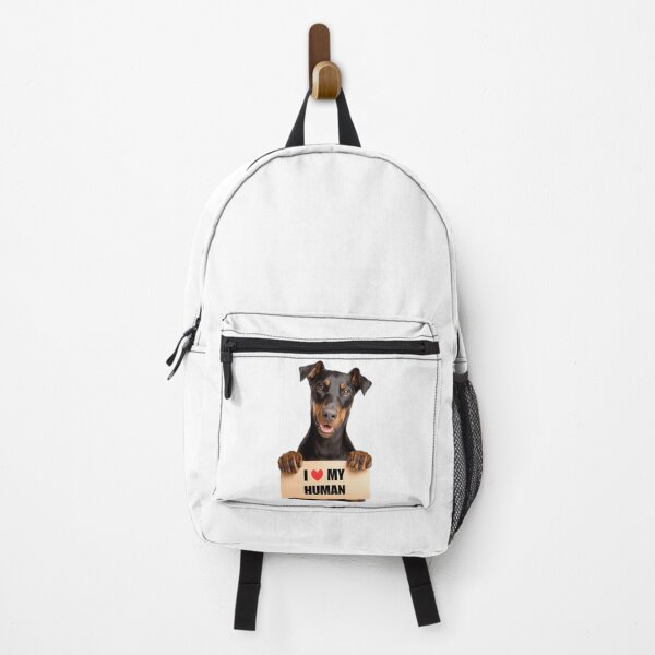 Item preview, Cute Doberman Pinscher with Signboard I love my Human designed and sold by LazyOwlStore.