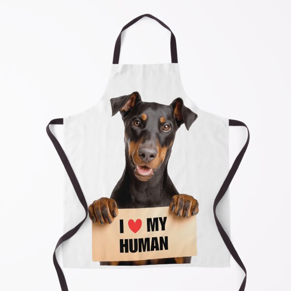 Item preview, Cute Doberman Pinscher with Signboard I love my Human designed and sold by LazyOwlStore.