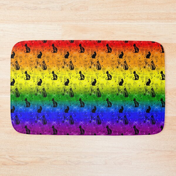Item preview, Rainbow LGBTQ Pride Black Cat Witchy Magic Design designed and sold by Travelslightly.