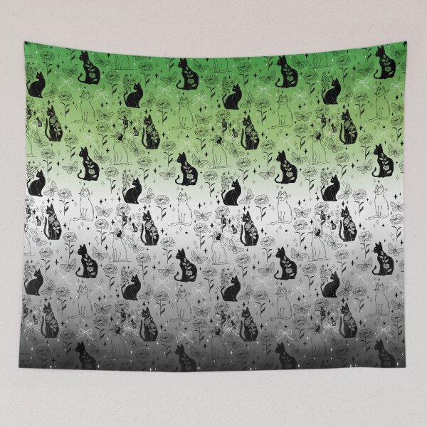 Item preview, Aromantic Pride Black Cat Witchy Magic Design designed and sold by Travelslightly.