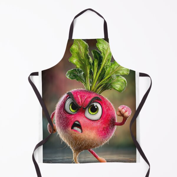 Item preview, Angry cartoon radish with fierce expression designed and sold by Artessie.