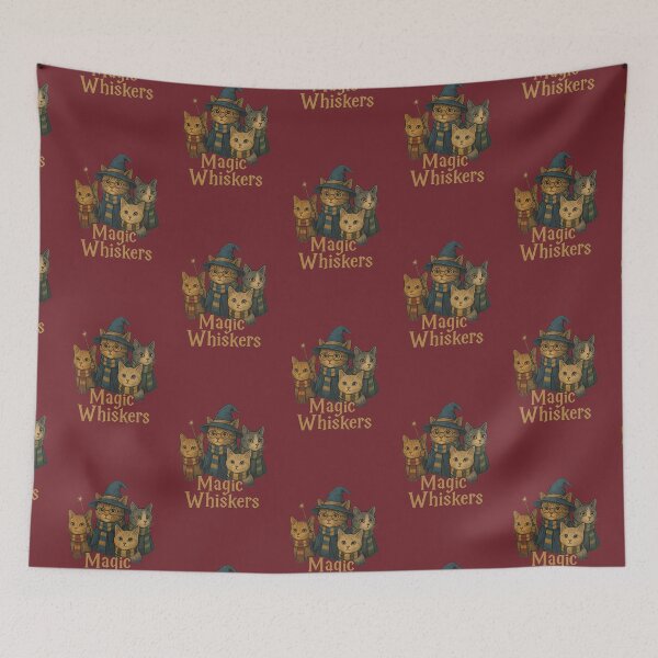 Item preview, Magic Whiskers – Wizard Cats with House Scarves designed and sold by RetroPawsDesign.