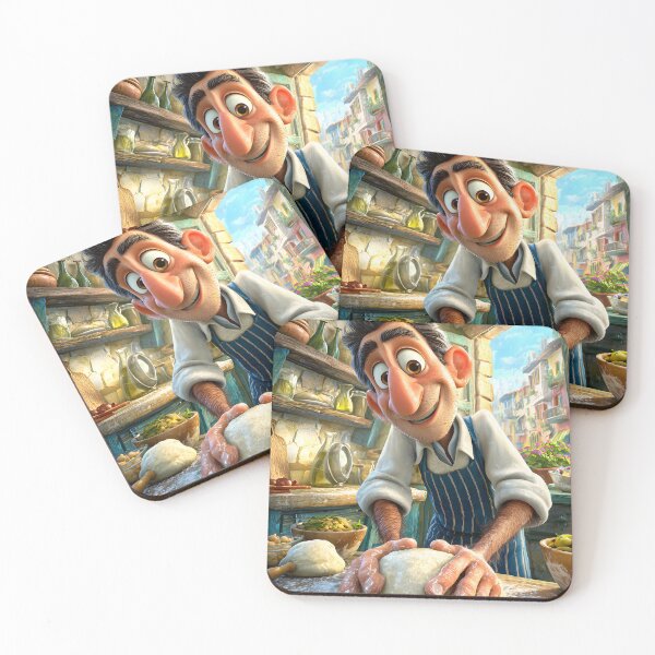 Item preview, Cheerful baker crafting dough in a rustic kitchen designed and sold by Artessie.