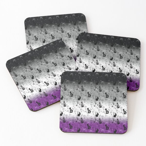 Item preview, Asexual Pride Black Cat Witchy Magic Design designed and sold by Travelslightly.