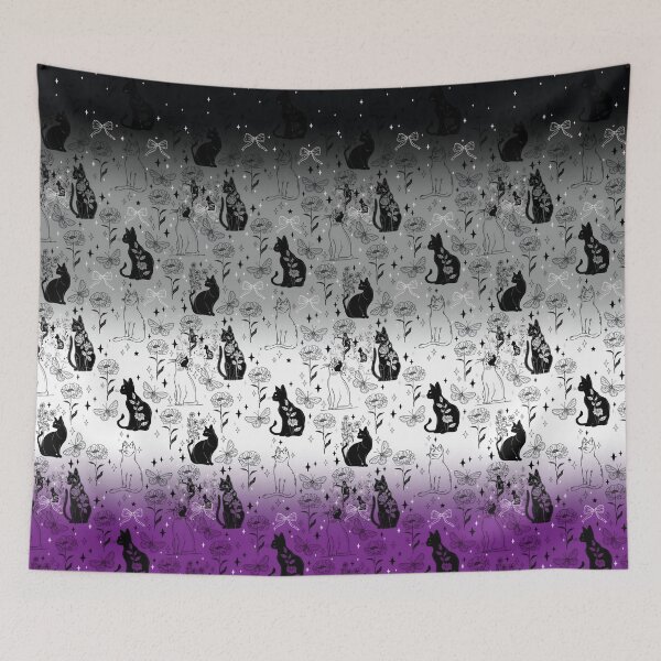 Item preview, Asexual Pride Black Cat Witchy Magic Design designed and sold by Travelslightly.