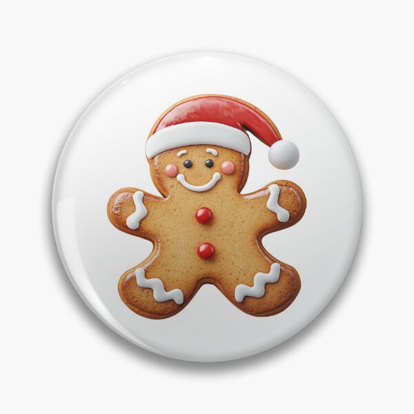 Item preview, Smiling Gingerbread Man with Santa Hat designed and sold by Art of Ngu.