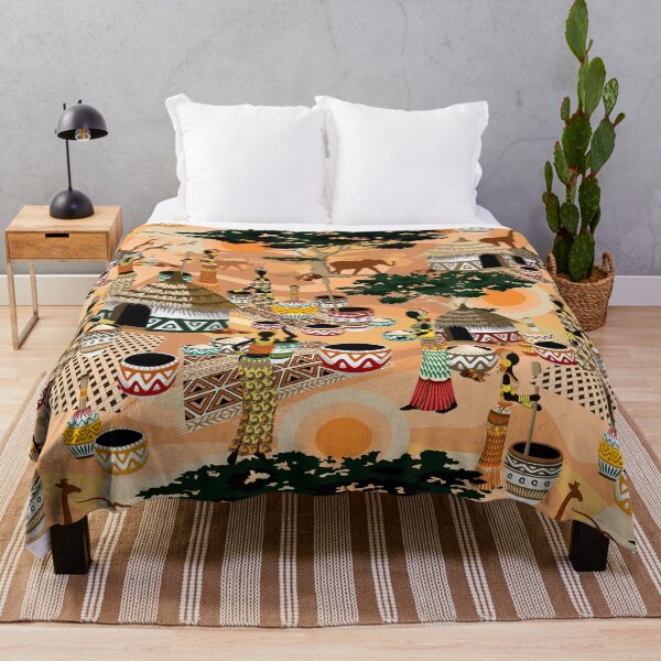 Item preview, African Life Women in Savanna Tribal Village designed and sold by BluedarkArt.