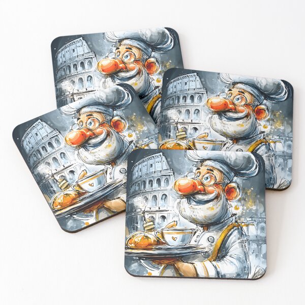 Item preview, Charming Chef in Front of the Rome Coliseum Art designed and sold by Artessie.