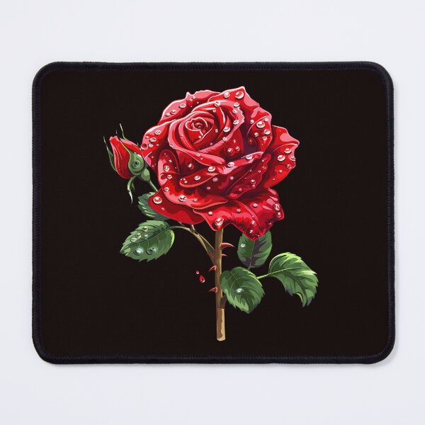 Item preview, Red rose with dew drops designed and sold by jalajkumar.
