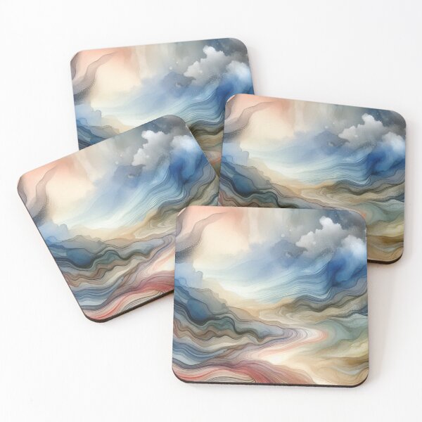 Aperçu de l'œuvre Art Fluide Abstrait - Vagues Pastel Zen Digital créée et vendue par Lyvion design.