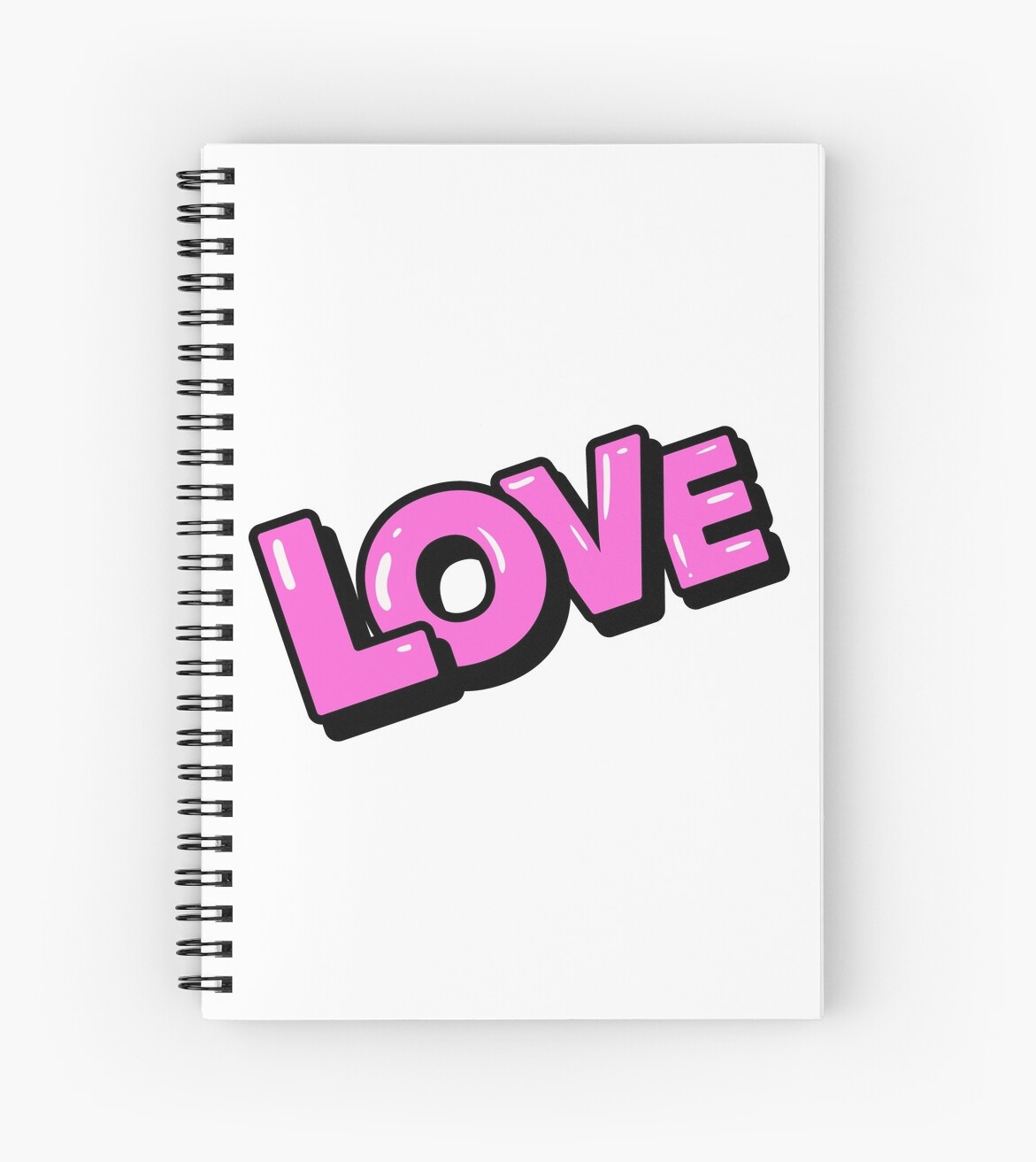 Background With Inscription Love Pop Art Spiral Notebook By