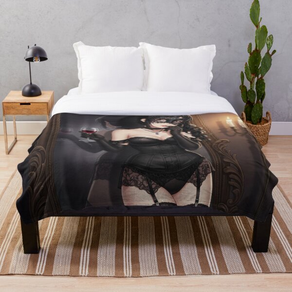 Item preview, Masked Waifu in a black lace outfit in front of a mirror designed and sold by GerwantSHOP.