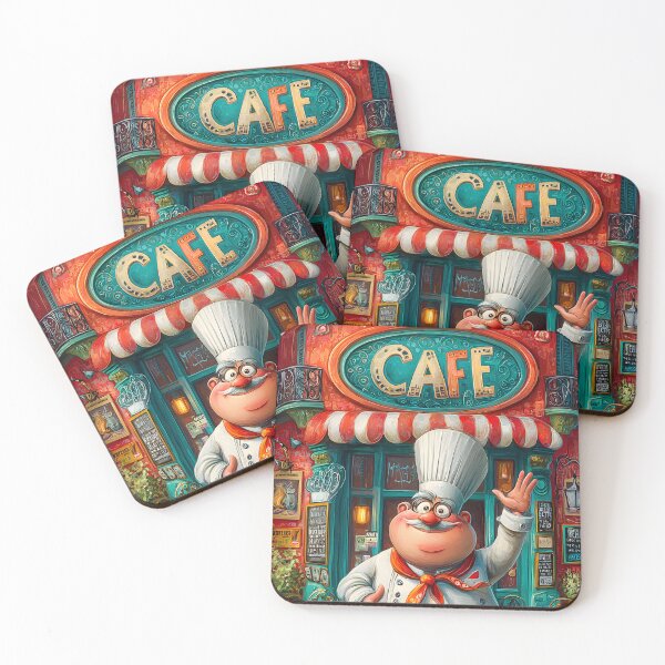 Item preview, Charming Cartoon Chef Welcoming You to the Café designed and sold by Artessie.