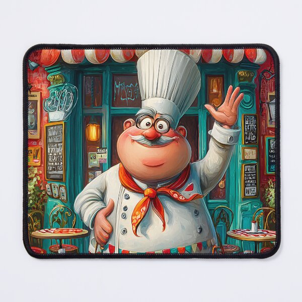 Item preview, Charming Cartoon Chef Welcoming You to the Café designed and sold by Artessie.