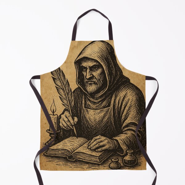 Aperçu de l'œuvre Medieval Monk Scribe Illustration créée et vendue par photoparadise22.