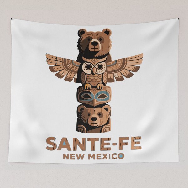Item preview, Santa Fe T-Shirt, New Mexico Graphic Tee, Totem Pole Bear & Owl Shirt, Southwestern Souvenir Unisex Top designed and sold by Promoffy.