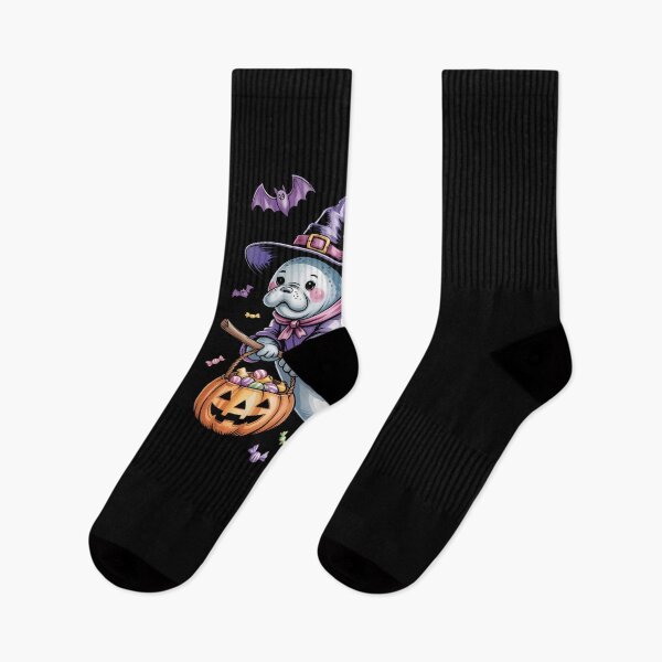 Item preview, Halloween Witch Manatee Flying on Broomstick Cute Spooky Design designed and sold by MissRasheedHam.