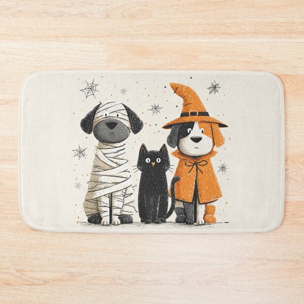 Item preview, Animals Trio Autumn Halloween Mummy Black Cat Witch  designed and sold by GrinGalore.